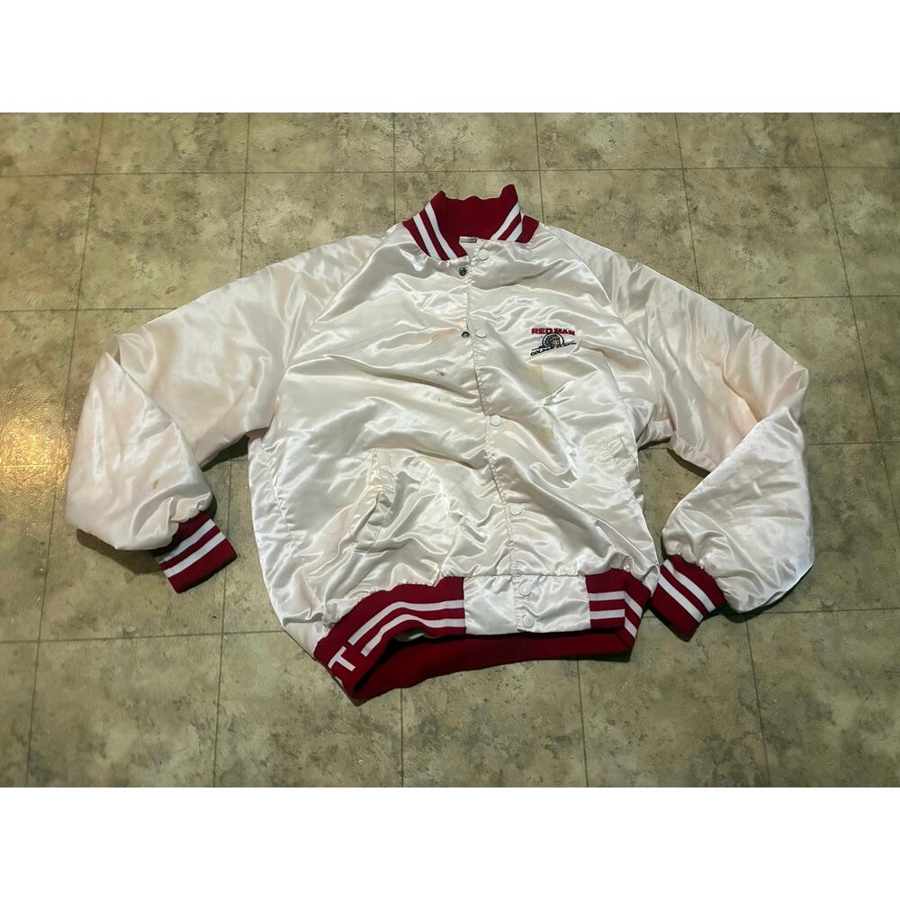 Vintage Red Man Golden Blend Satin Bomber Jacket XL USA